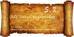 Sófalvi Krisztofer névjegykártya